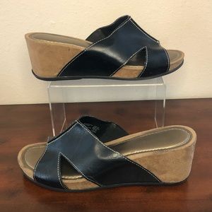 Comfort Plus by Predictions Black Leather Sandals
